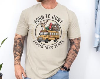 Born To Hunt T-Shirt: Deer Compass Graphic Tee - Outdoorsman Gift