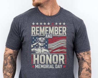 Camiseta del Día de los Caídos: Saludo a los Veteranos con la Bandera Patriótica Estadounidense