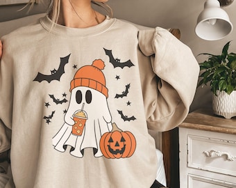 Süßes Geist-Halloween-Sweatshirt, Pumpkin Spice, Grusel-Saison