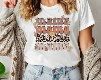 Leopard Mama T-Shirt | Retro Graphic Tee, Mother's Day Gift