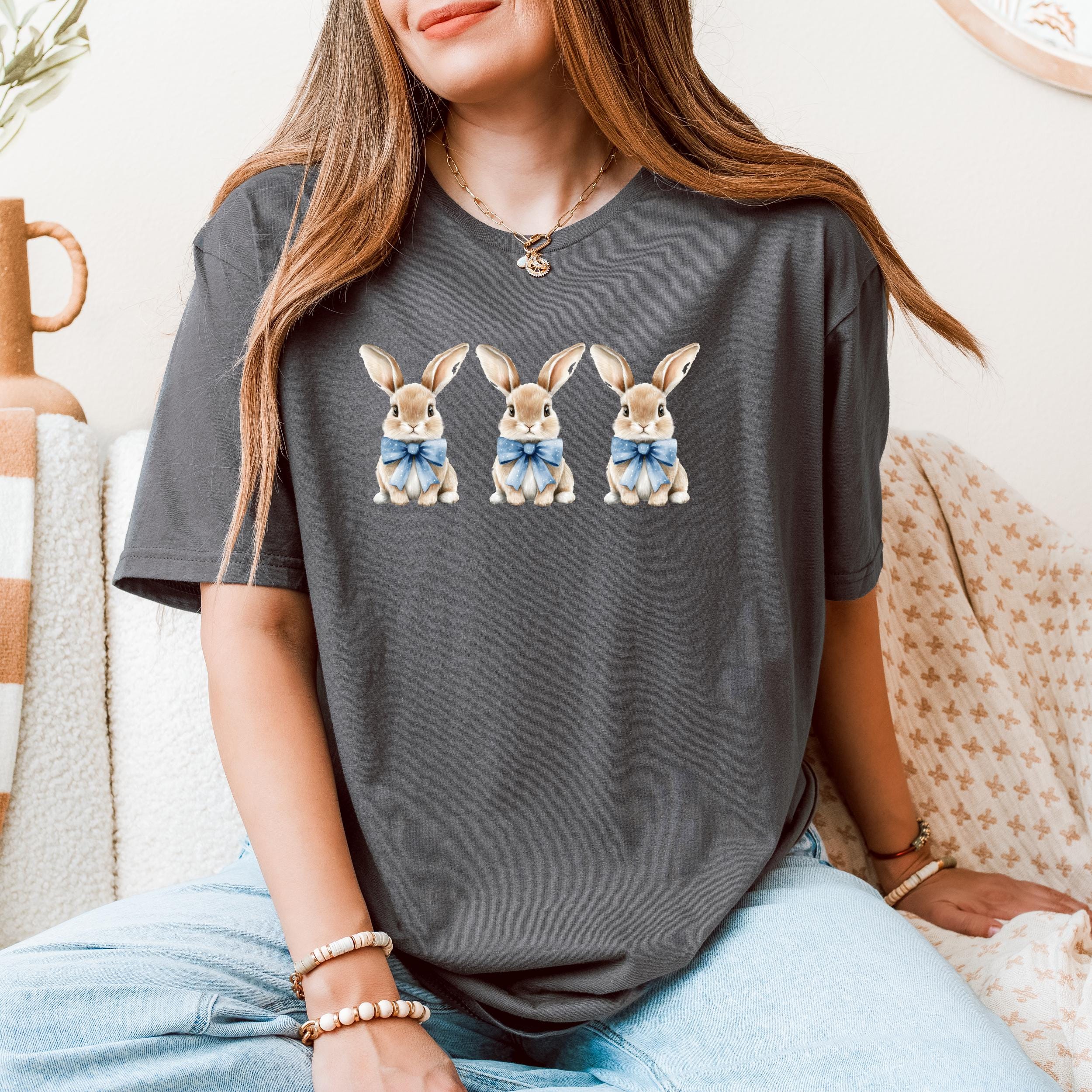 イースターバニーTシャツ：コケットボウラビットTシャツ - Etsy 日本