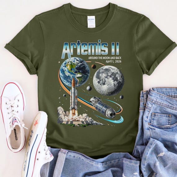 Artemis II Shirt Around the Moon and Back, Space Mission Tee, Rocket Launch T Shirt, Astronaut Graphic Tee, Space Lover Gift, Galaxy Shirt