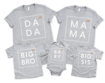 Ensemble de chemises familiales assorties : Dada Mama Mini - Coton doux
