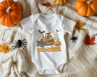 Construction Halloween Bulldozer Onesie – Baby & Toddler Spooky Costume Zıbın