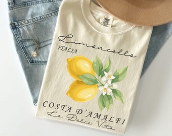 Comfort Colors® Retro Limoncello La Dolce Vita Tee – Lemon Shirt – Amalfi Coast Summer Shirt – Cottagecore Italy T-Shirt – Vintage Fruit Tee