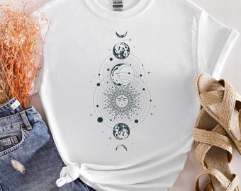 Mystic Moon and Sun Shirt: Boho Celestial T-Shirt