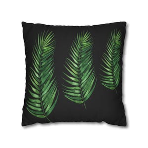 Tropical Leaves Throw Pillow - Boho Home Decor, Botanical Cushion, Nature Inspired Gift, Bedroom Accent, Greenery Pillow