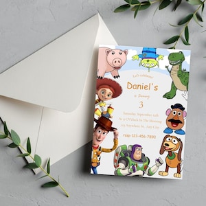 Toy Story Birthday Invitation: Woody & Buzz, Pixar Theme (Digital Evite Template, 5x7&quot; Printable )