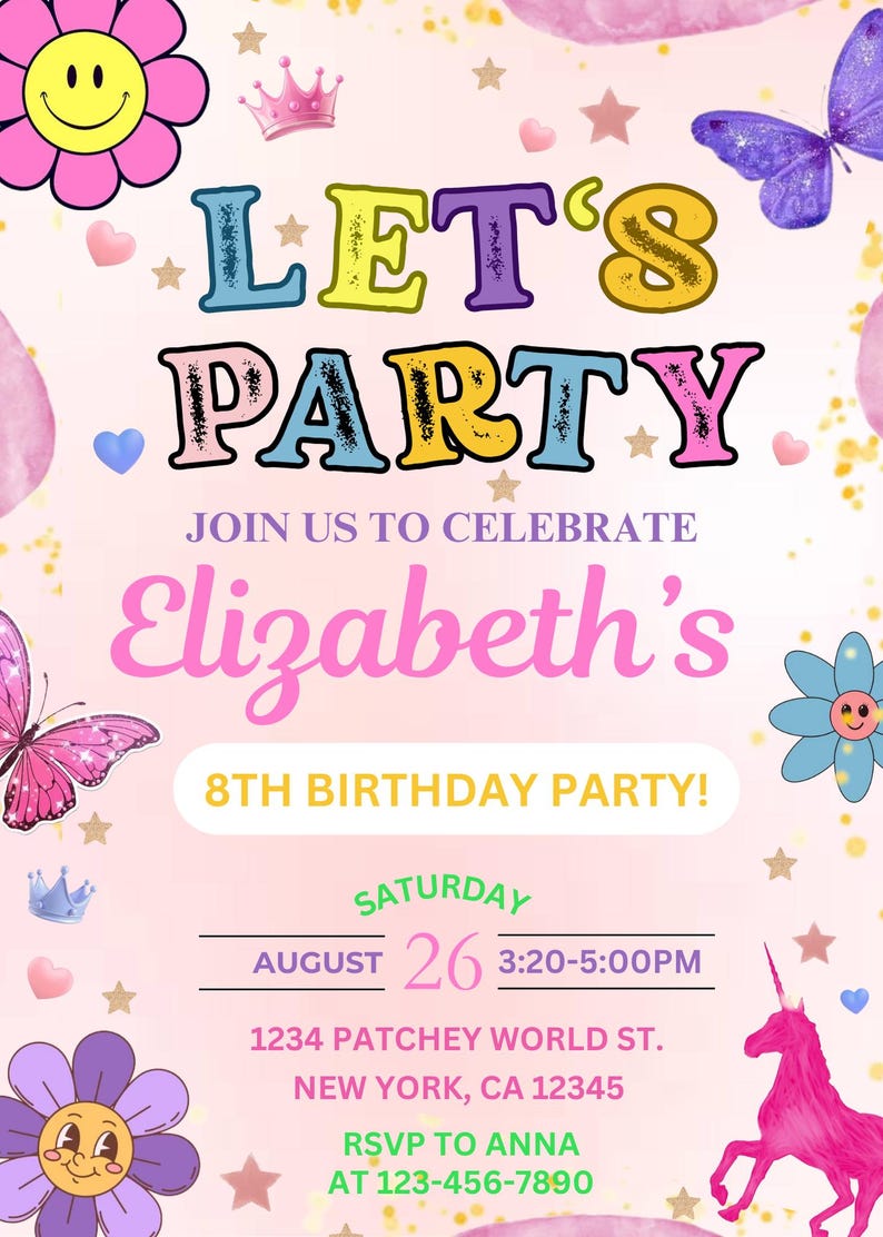 Editable Patch Letter Birthday Invitation | Preppy Varsity Party Invite ...