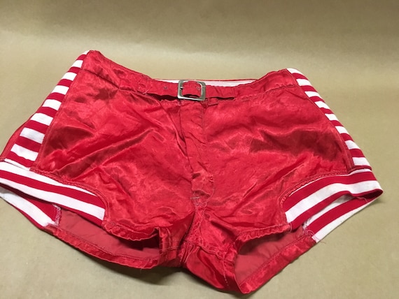 Antique Basketball Shorts 1930s Red Satin Boxer St