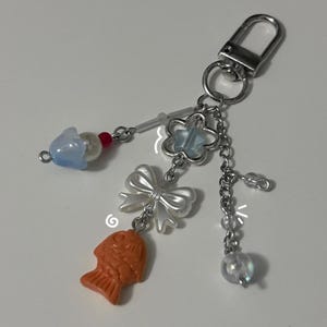 Japanese Dessert Keychain-Taiyaki, Melon Soda | Beaded Keychain, Heisei Retro, Juminocore, Handcrafted