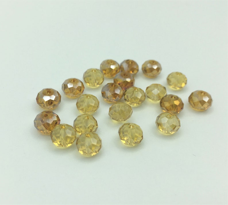 21 No Faceted Glass Rondelle Beads 8mm Diameter Vintage Yellow Faceted Rondelles Vintage Faceted Yellow /& Orange Glass Rondelle Beads