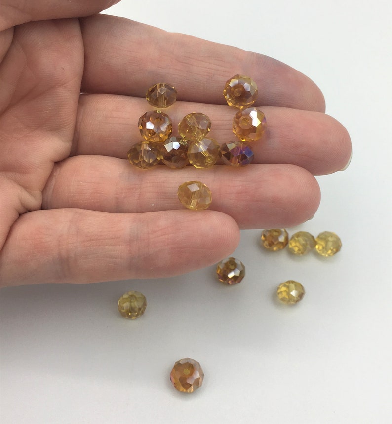 21 No Faceted Glass Rondelle Beads 8mm Diameter Vintage Yellow Faceted Rondelles Vintage Faceted Yellow /& Orange Glass Rondelle Beads