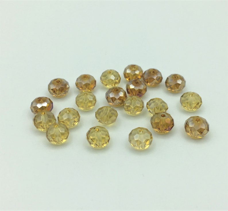 21 No Faceted Glass Rondelle Beads 8mm Diameter Vintage Yellow Faceted Rondelles Vintage Faceted Yellow /& Orange Glass Rondelle Beads