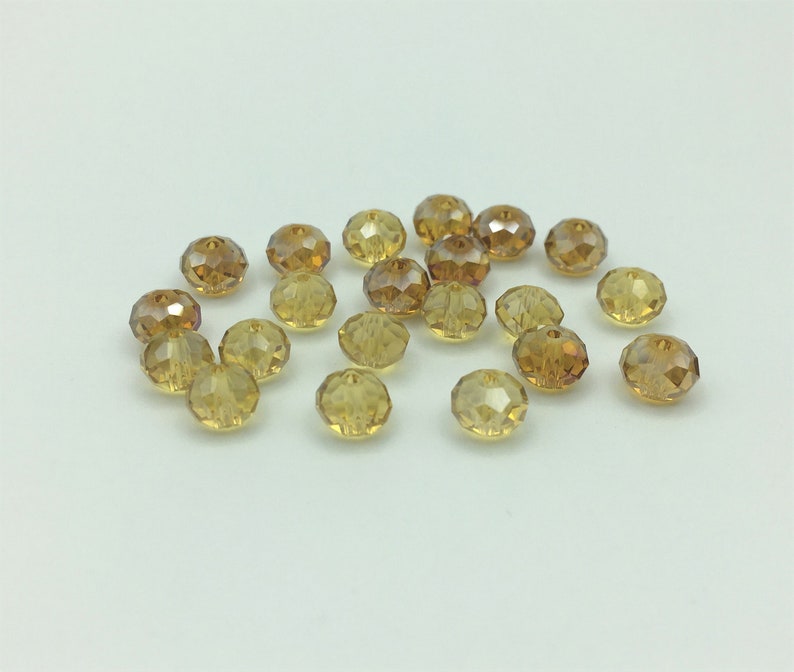 21 No Faceted Glass Rondelle Beads 8mm Diameter Vintage Yellow Faceted Rondelles Vintage Faceted Yellow /& Orange Glass Rondelle Beads