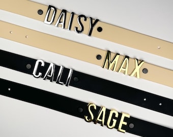 Collare per cani con nome personalizzato, collare per cani personalizzato, collare per animali domestici personalizzato, fettuccia in nylon rivestita in PVC, accessorio per cani, targhetta con nome per animali domestici, gioielli per cani