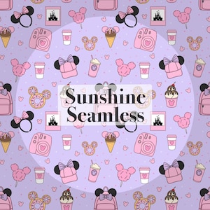 Magical Mouse seamless file, Happiest Place seamless, Mouse seamless file,Digital PNG File