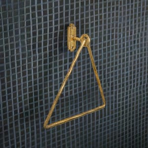 Solid Brass Wall Mounted Triangular Hand Towel Holder – Elegant Bathroom Towel Rack