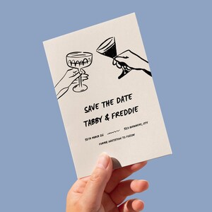 SAVE THE DATE Invitation Template Hand Drawn Heart Scribble Illustration Handwritten Wedding Save Our Date Card Illustrated Invite