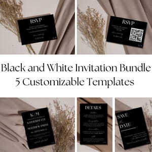 Black and White Wedding Invitation Bundle