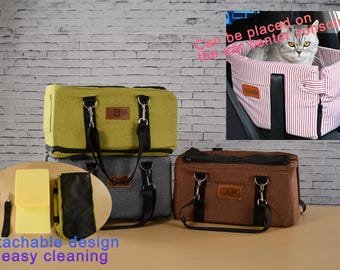 Personalized Dog carrier bag, Car Mounted Pet Nest, Practical Small Dog Carrier, Traveling Pet Carrier, Holiday Gift, Custom Car Bed Seat