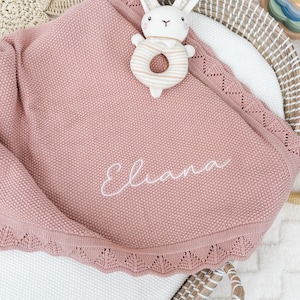 Embroidered Baby Name Blanket, Soft Newborn Blanket, Knitted Baby Name Blanket, Personalized Baby Gift, Girl Baby Blanket, Baby Shower Gift