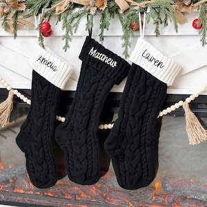 Personalized Christmas Stocking Embroidered with Name, Holiday Stocking Gift