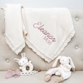 Embroidered Name Knit Blanket, Knitted Baby Name Blanket, Baby Name Blanket, Personalized Name, Name Blanket for Girl, Pink Girl Blanket