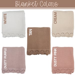 Embroidered Name Knit Blanket, Knitted Baby Name Blanket, Baby Name Blanket, Personalized Name, Name Blanket for Girl, Pink Girl Blanket image 4