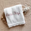 Baby Girl Blanket, Knit Newborn Blanket, Cottom Baby Blanket, Embroidered Newborn Blanket, Personalized Baby Girl, Blanket for Baby Girl