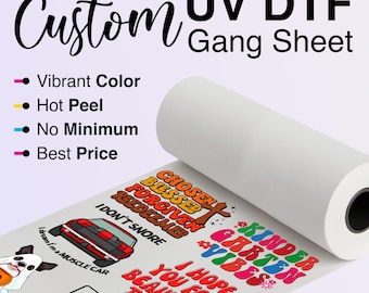 Custom UV DTF Transfer Gang Sheet: Vibrant, Durable Stickers