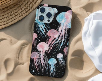 Jellyfish Phone Case | Trans Pride Watercolor Art | iPhone | Samsung | Wireless Compatible | LGBTQ+ Accessories | Transgender Phone Case