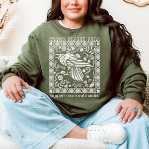 Funny Fall Sweatshirt | Birding Humor Shirt | Nature Crewneck Gift | Birding | Cottagecore Crow Sweatshirt | Fall Apparel | Crows are Bros