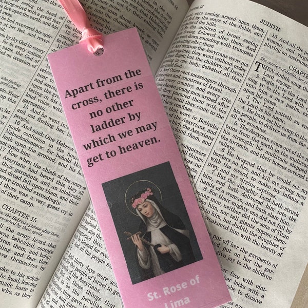 St. Rose of Lima Handmade Book Mark, St. Rose Bookmark, Catholic Bookmark