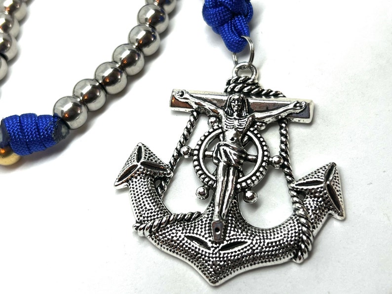 The Lord is My Anchor Paracord Rosary, Catholic Paracord Rosary, Anchor