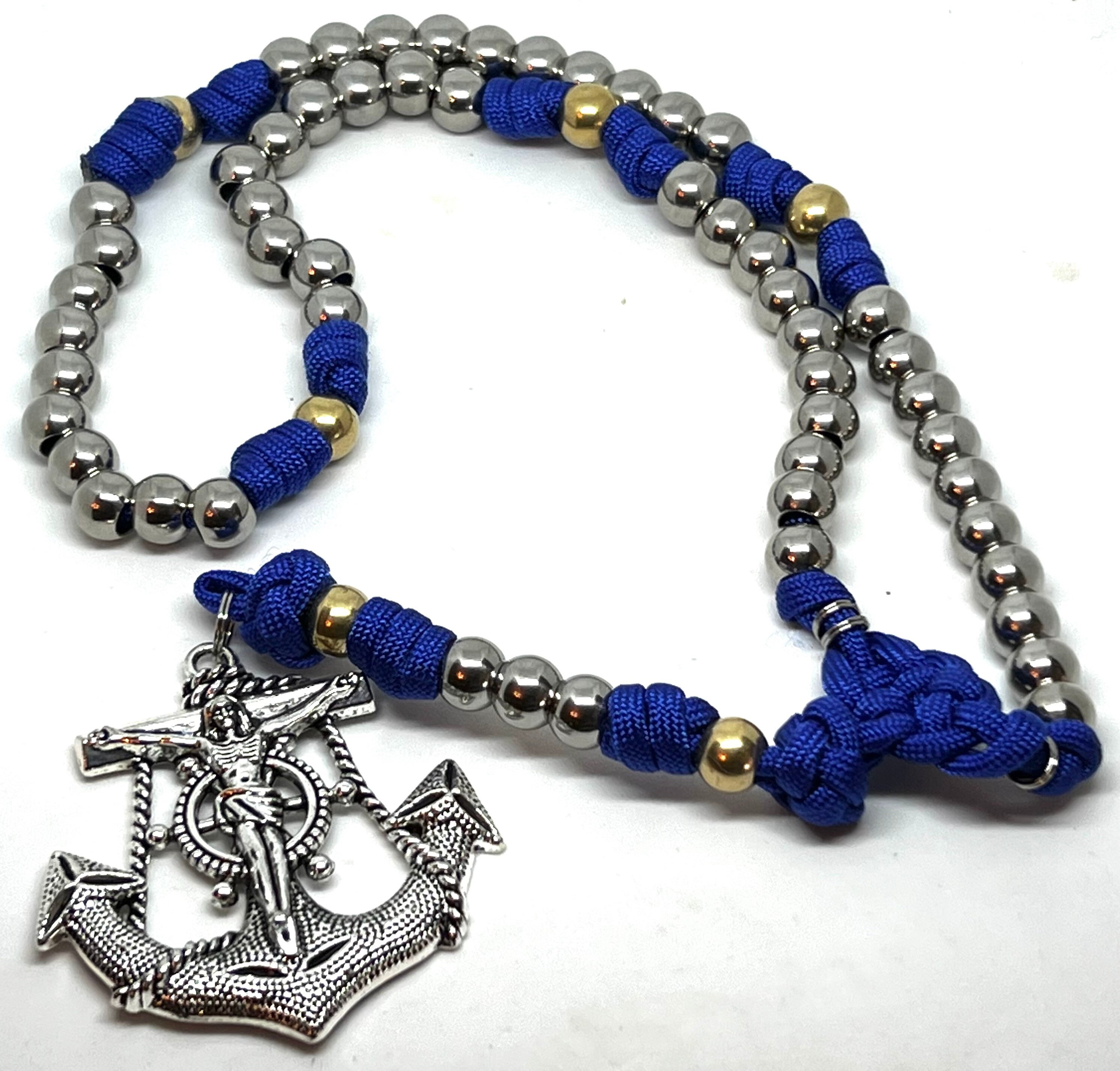 The Lord is My Anchor Paracord Rosary, Catholic Paracord Rosary, Anchor