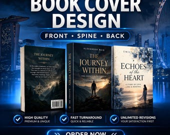 Servizio di progettazione di copertine per libri / Copertina anteriore, posteriore e dorso personalizzati, copertina KDP, design professionale di copertine per ebook e libri cartacei