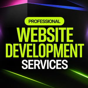 May include: A black graphic design featuring the text PROFESSIONAL in a lime green pill-shaped badge, followed by the words WEBSITE DEVELOPMENT in large lime green capital letters, and the word SERVICES in white capital letters below.