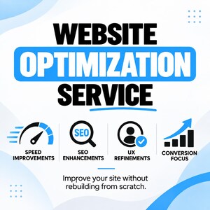 Website conversion optimization service focused on clear calls to action, optimized lead forms, trust-building sections and improved page flow to help turn more website visitors into inquiries, leads and sales.