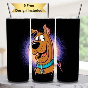 Cartoon Dog Tumbler Wrap | 20oz Sublimation Tumbler PNG | Scoob DOG Inspired Design | Skinny Tumbler Wrap | Fun Pet Digital Download