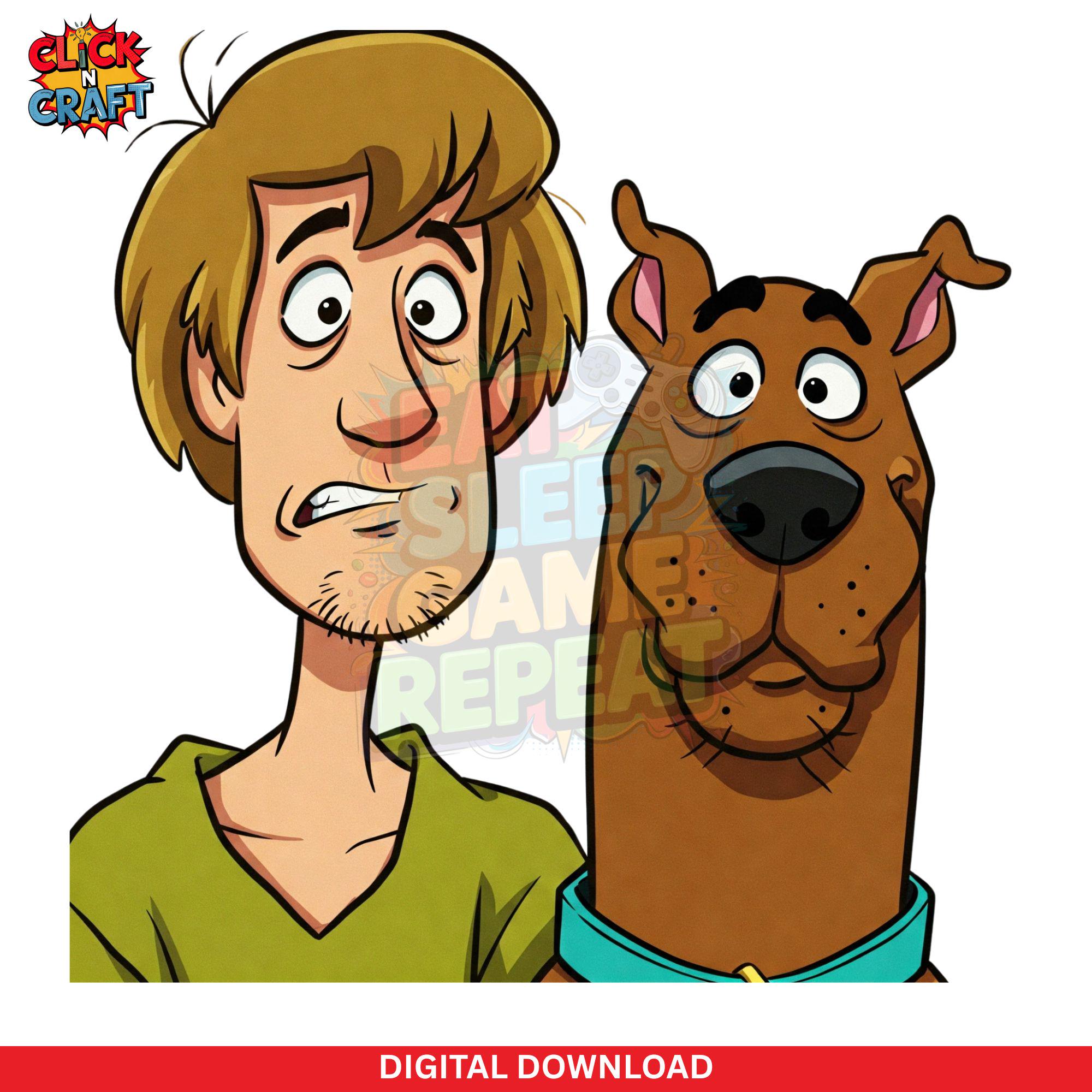 Shaggy Watching Spongebob And Scooby Dooby Doo Scoobydo Art Print