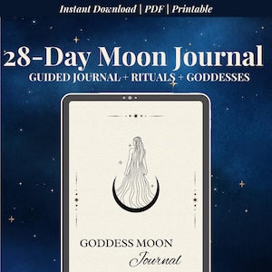 28-Day Moon Journal | Lunar Cycle & Divine Feminine Rituals | Hekate | Aphrodite | Persephone | Athena |