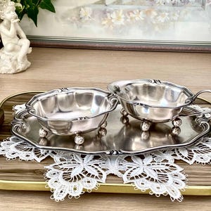 WMF milk jug sugar bowl tray set silver plated art deco vintage.