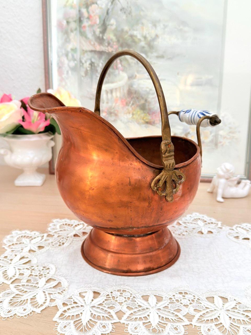 Classic Home And Garden Fioriera In Resina Effetto Pietra/Rame Invecchiato - 38 Cm, Per Interni/Esterni, Resistente Ai Raggi UV
