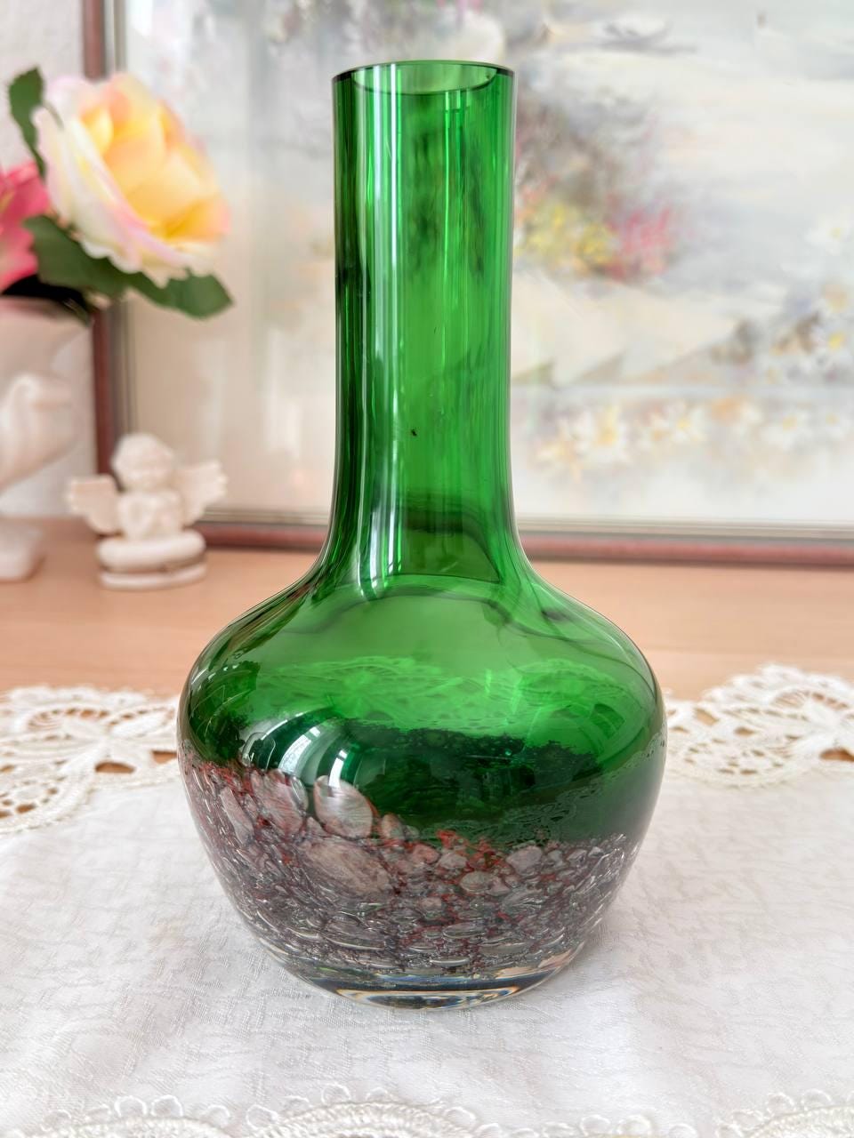 Vintage glasvase grün