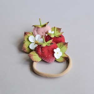 Strawberry  hair clip or headband, Fruit hari clip or headband