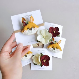 Felt fox baby headband or hair clip, Halloween hair accessories, Autumn  hair clip