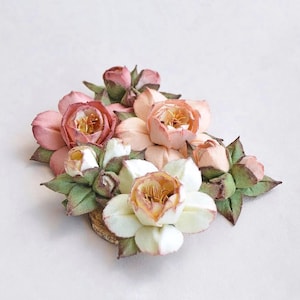 Peony flower hair clip or headband, Felt Flower Crown, Flower Girl Hair Accessories, Baby Flower Headband