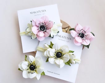 Anemone flower hair clip or headband, Anemone flowercrown