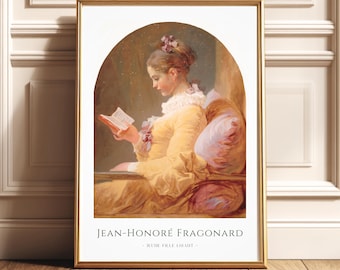 Fragonard Woman Reading Print: Vintage Rococo French Art (PDF Download A4 Size)
